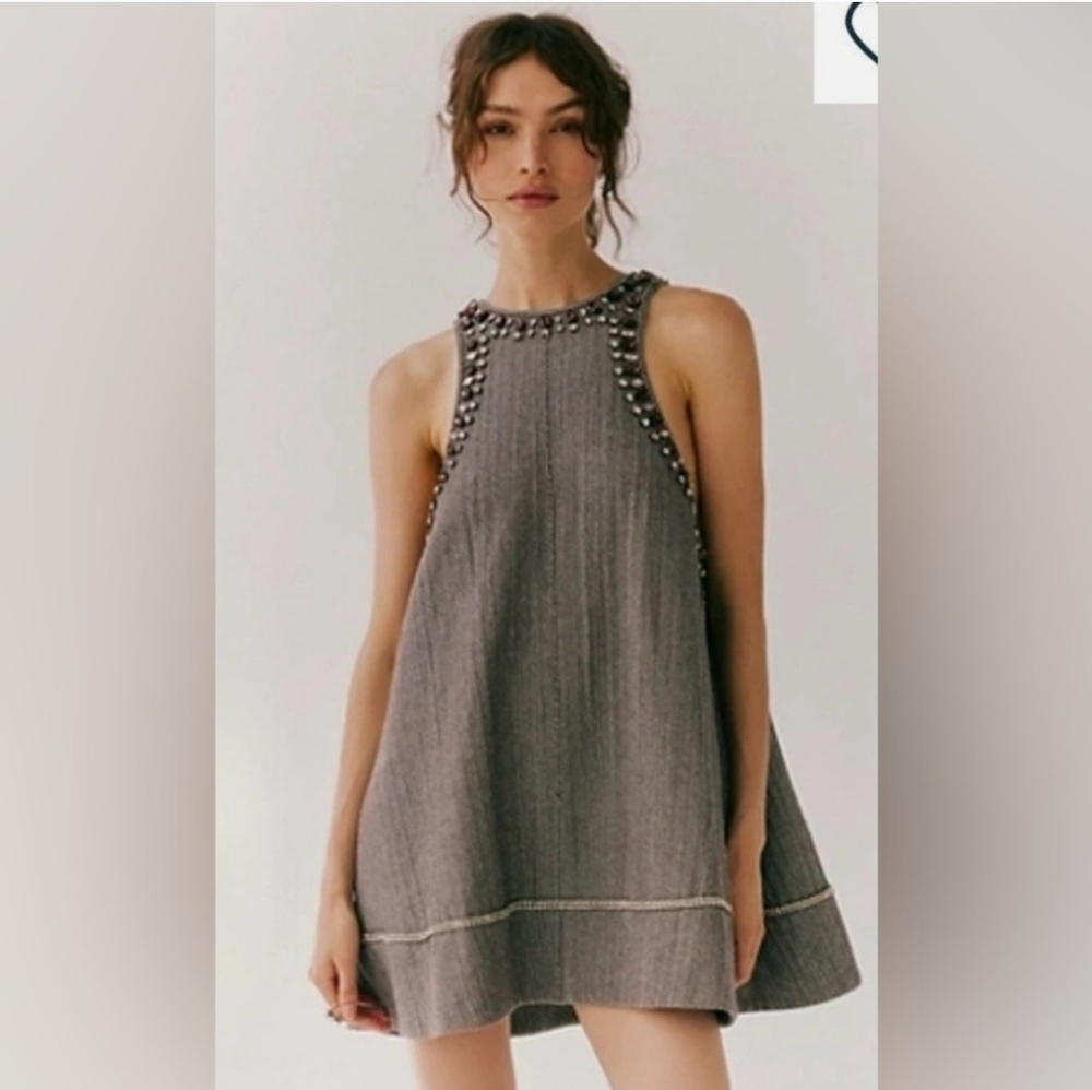 Free People Your A Gem Mini Dress NWOT - Picture 2 of 15